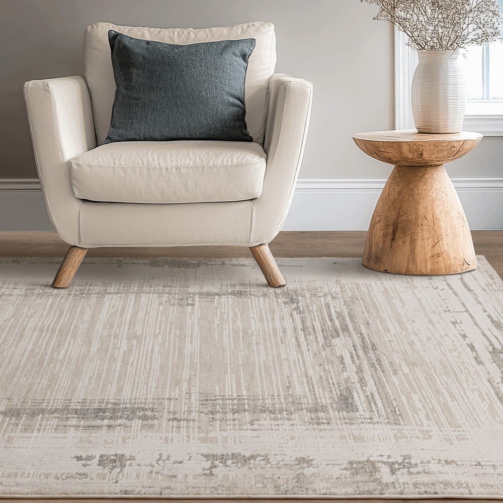 Anders AN06 Boho Geometric Shimmer Rugs in Grey